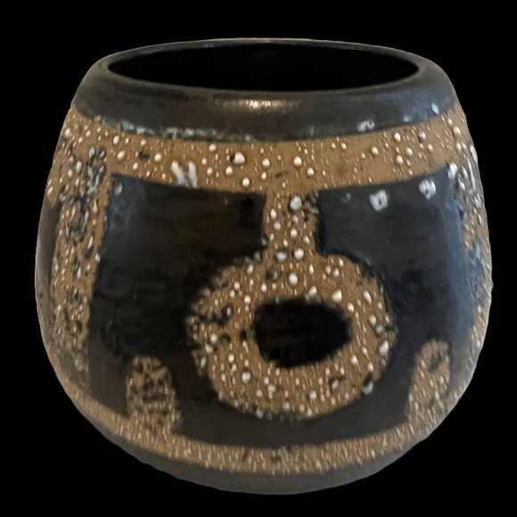 Lapid Israel Ceramic Vase Signed, Short Vase, Mid Century Vase, Israeli Pottery - Picture 5 of 10